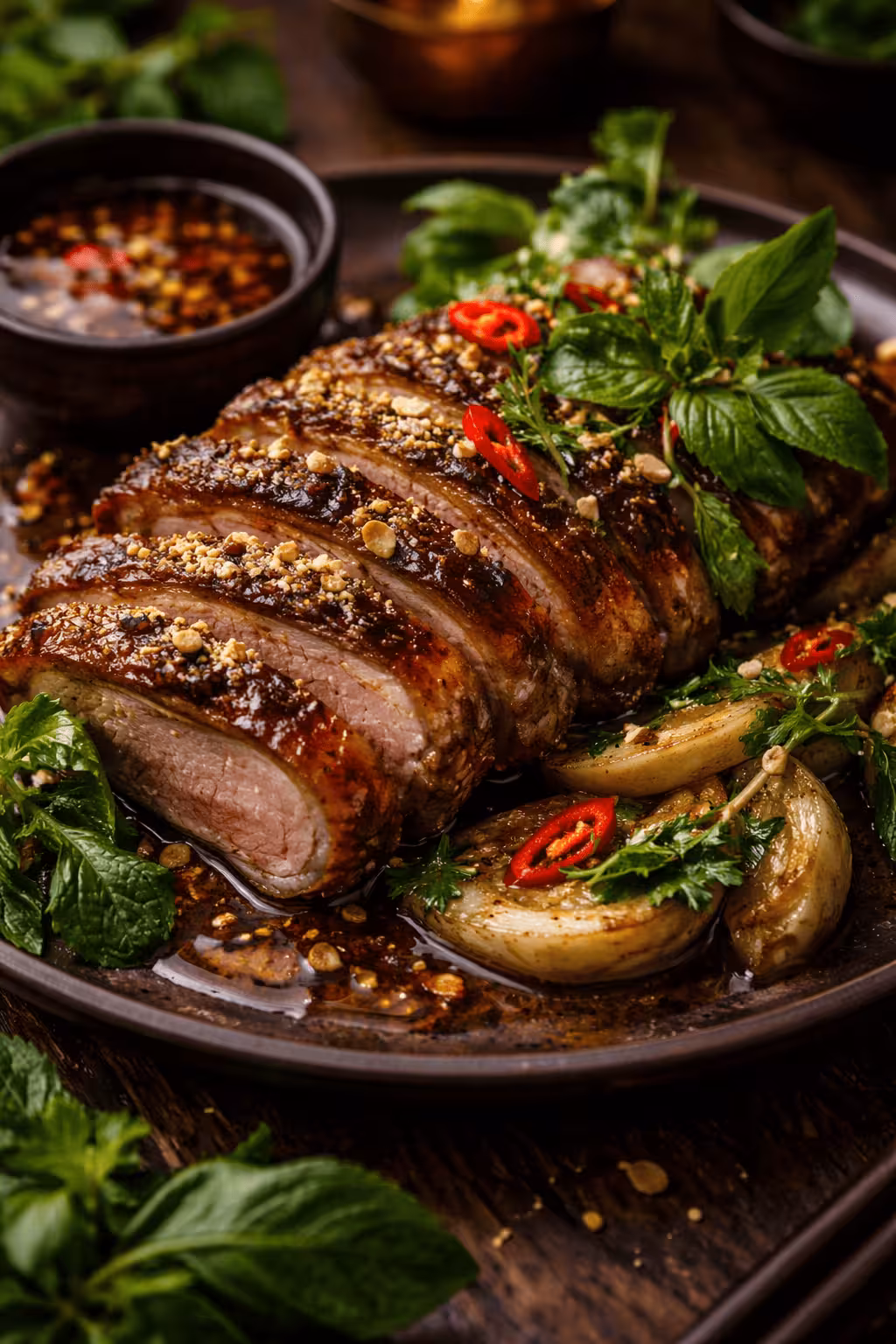Grilled Duck with Herbs